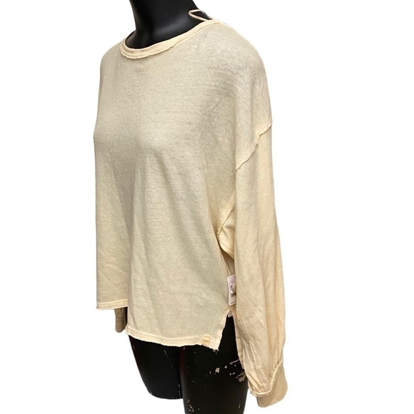 NEW We The Free Warm Sand Cotton Oversized Pullover Top Size Small - Picture 3 of 6